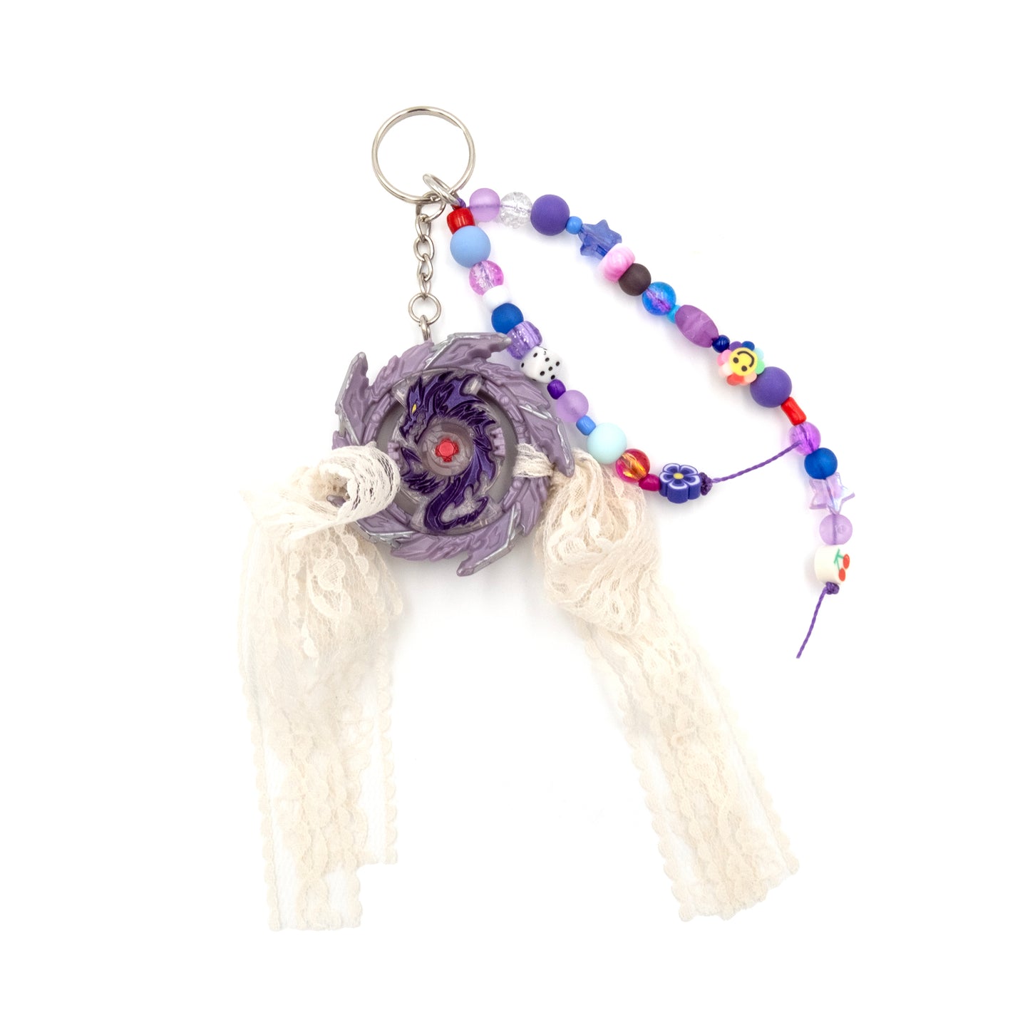 Beyblade Keychain - Purple and white