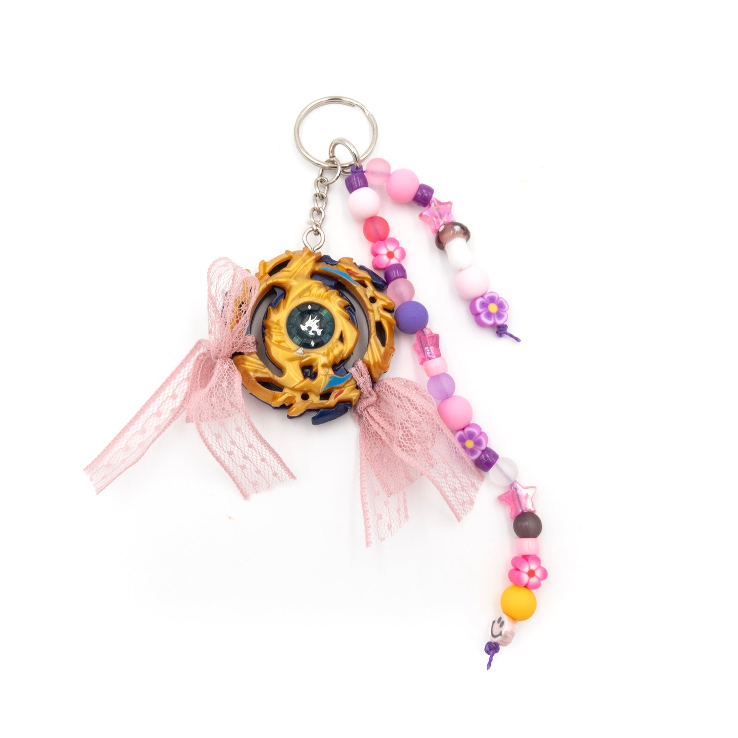 Beyblade Keychain - Orange and Pink