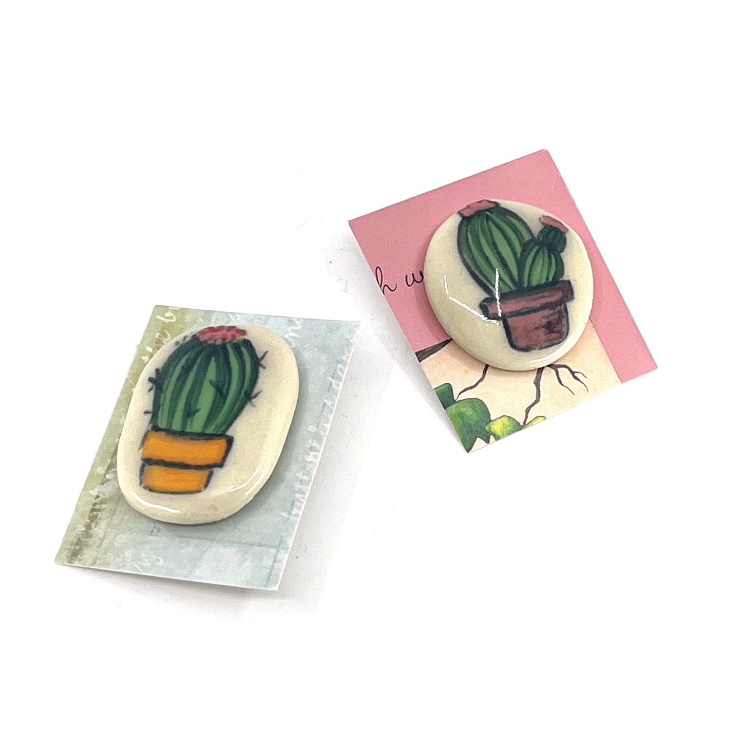 Ceramic Cactus Pin