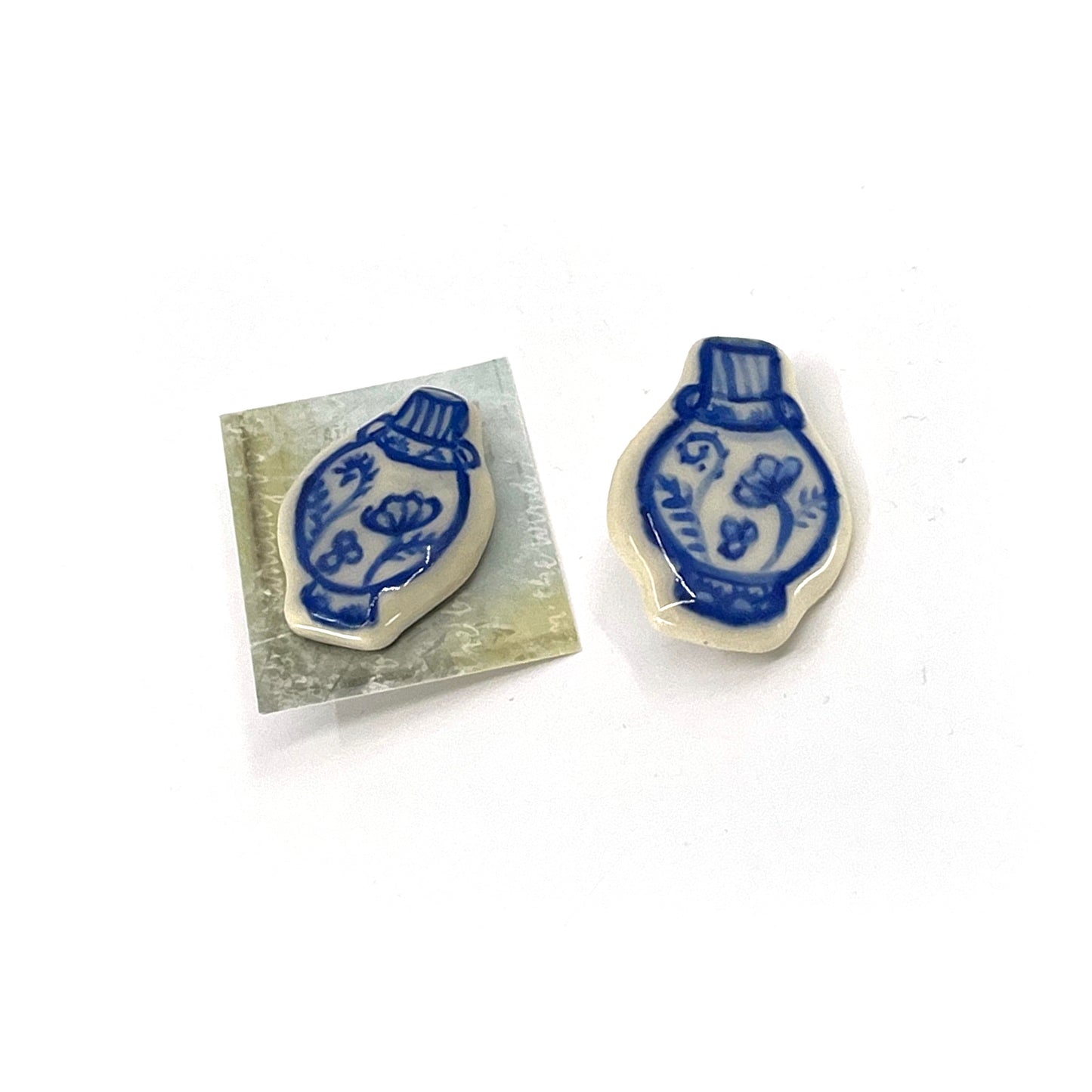 Ceramic Vase Pin - Blue