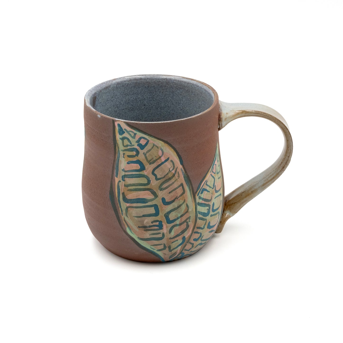 Ceramic Mug - Tropical Leaf Raw Clay 2
