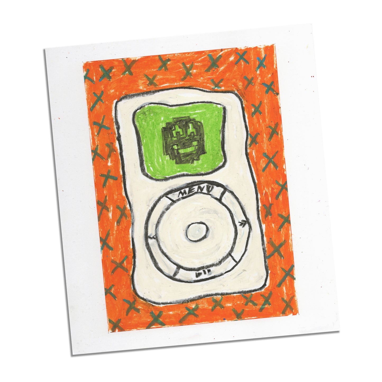 Original Oil Pastel Illustration - New Ipod