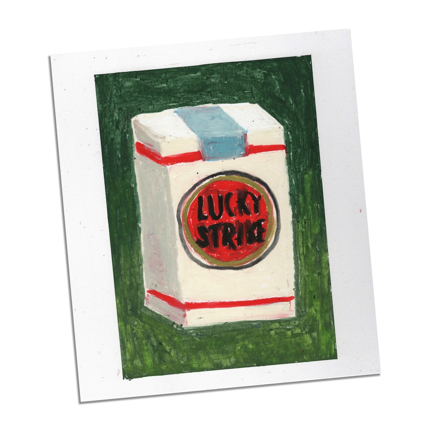 Original Oil Pastel Illustration - Lucky Strike Box