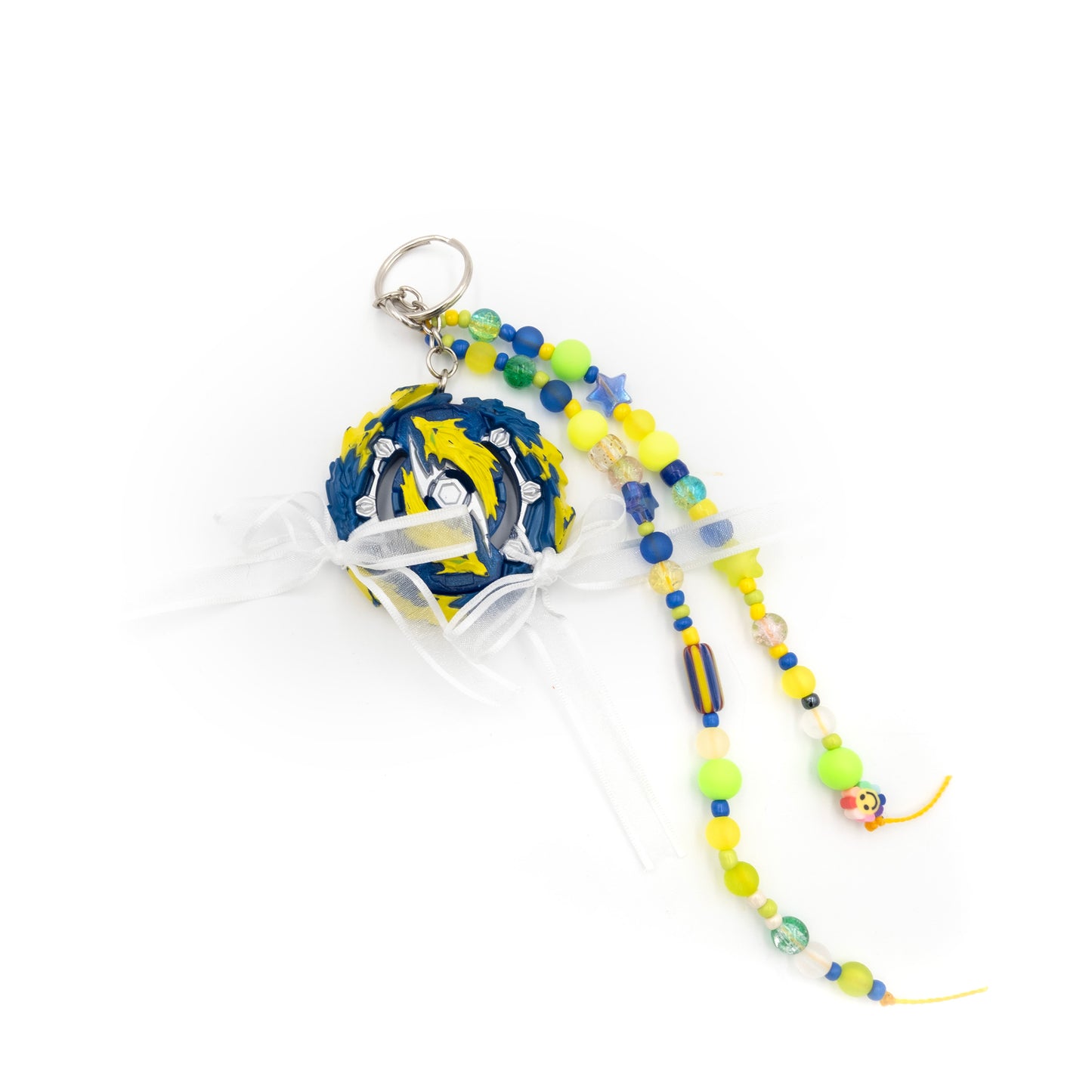 Beyblade Keychain - Blue and Yellow Lightning