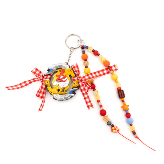 Beyblade Keychain - Red and Yellow Flame