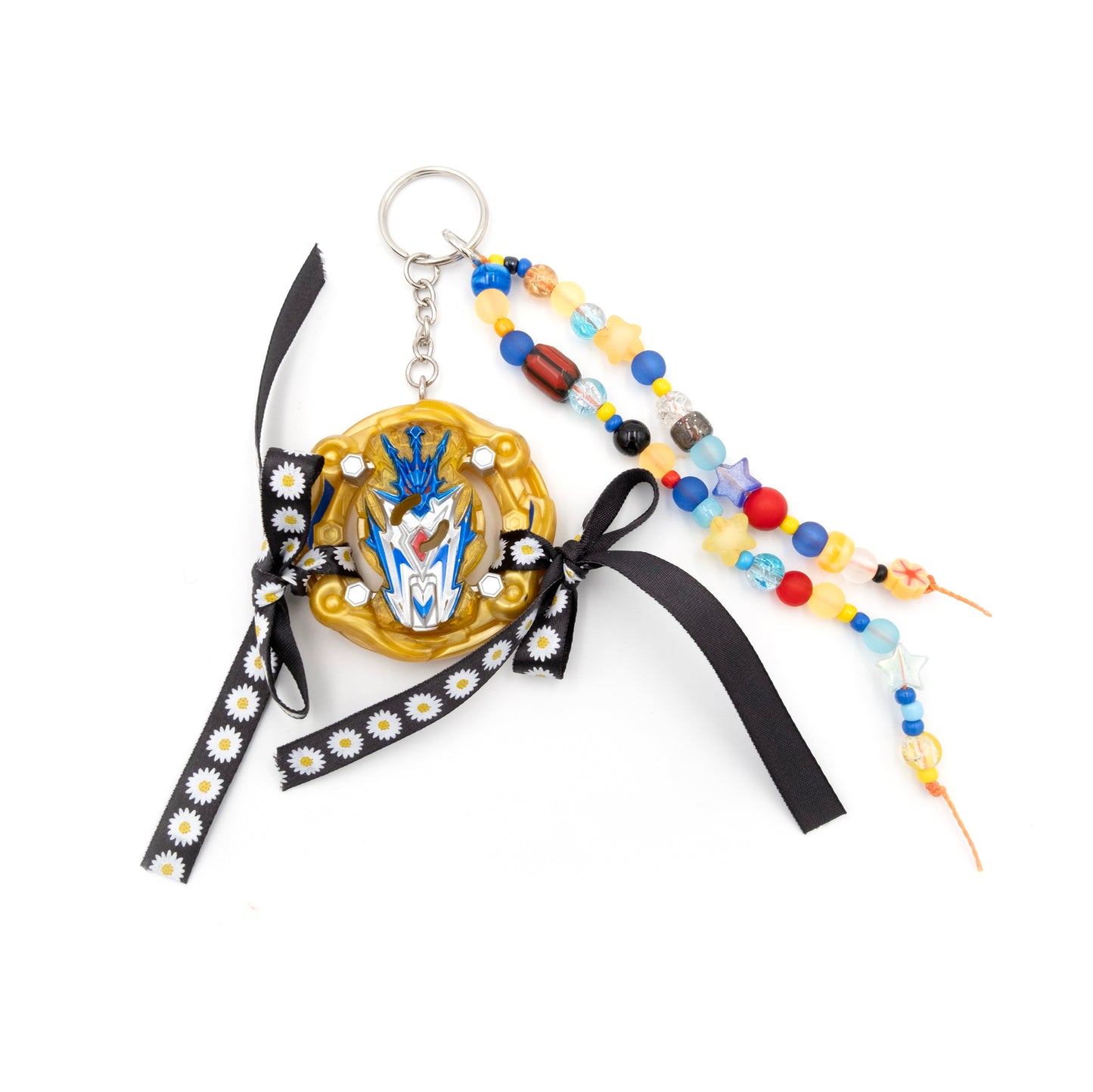 Beyblade Keychain - Black and Gold Daiseys