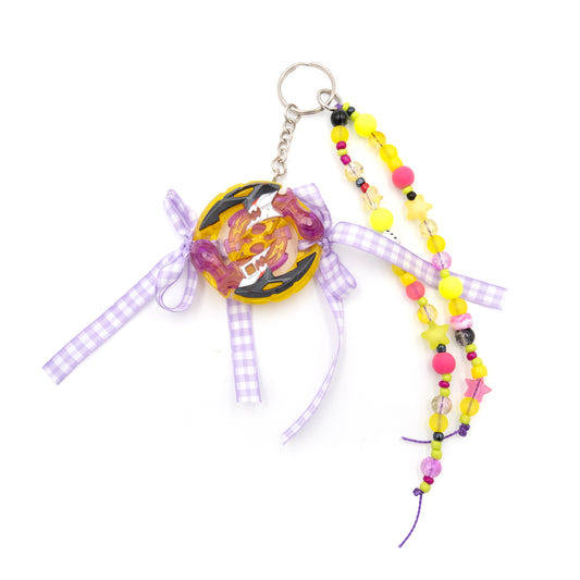 Beyblade Keychain - Pink and Yellow