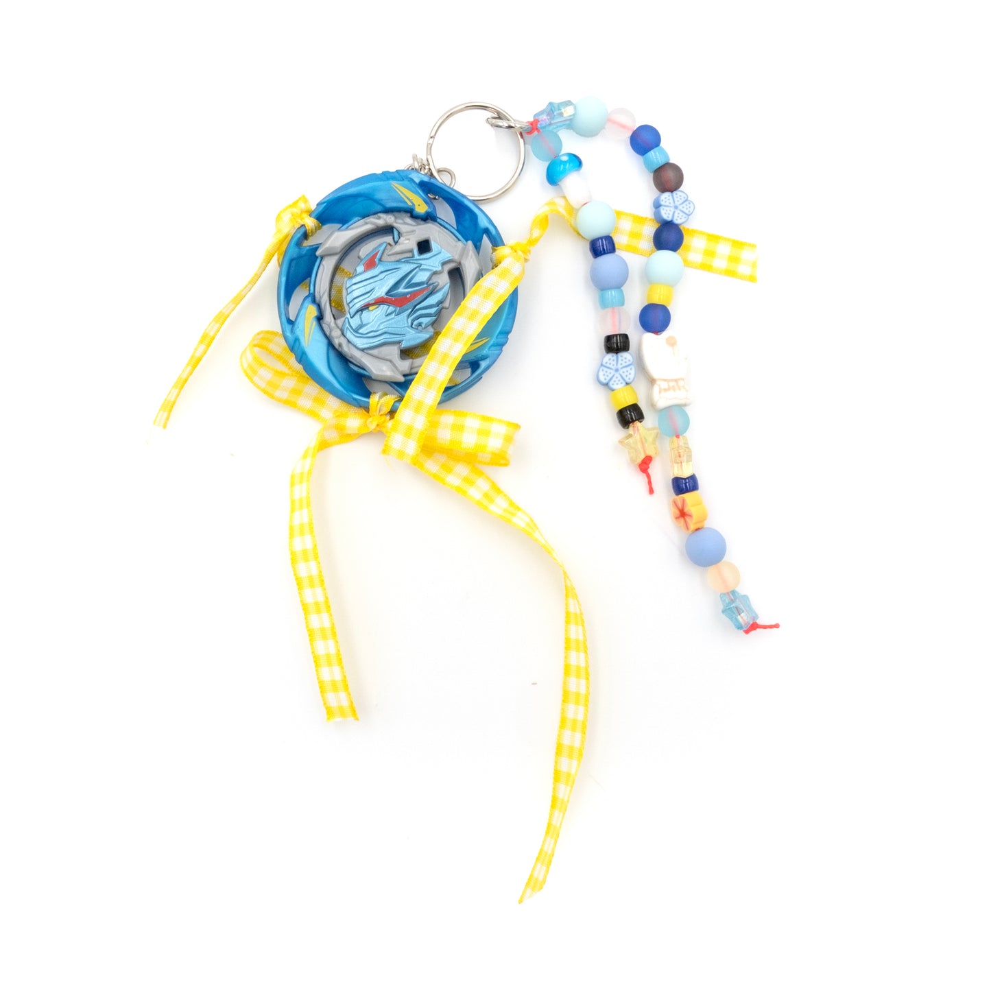 Beyblade Keychain - Teal and Yellow