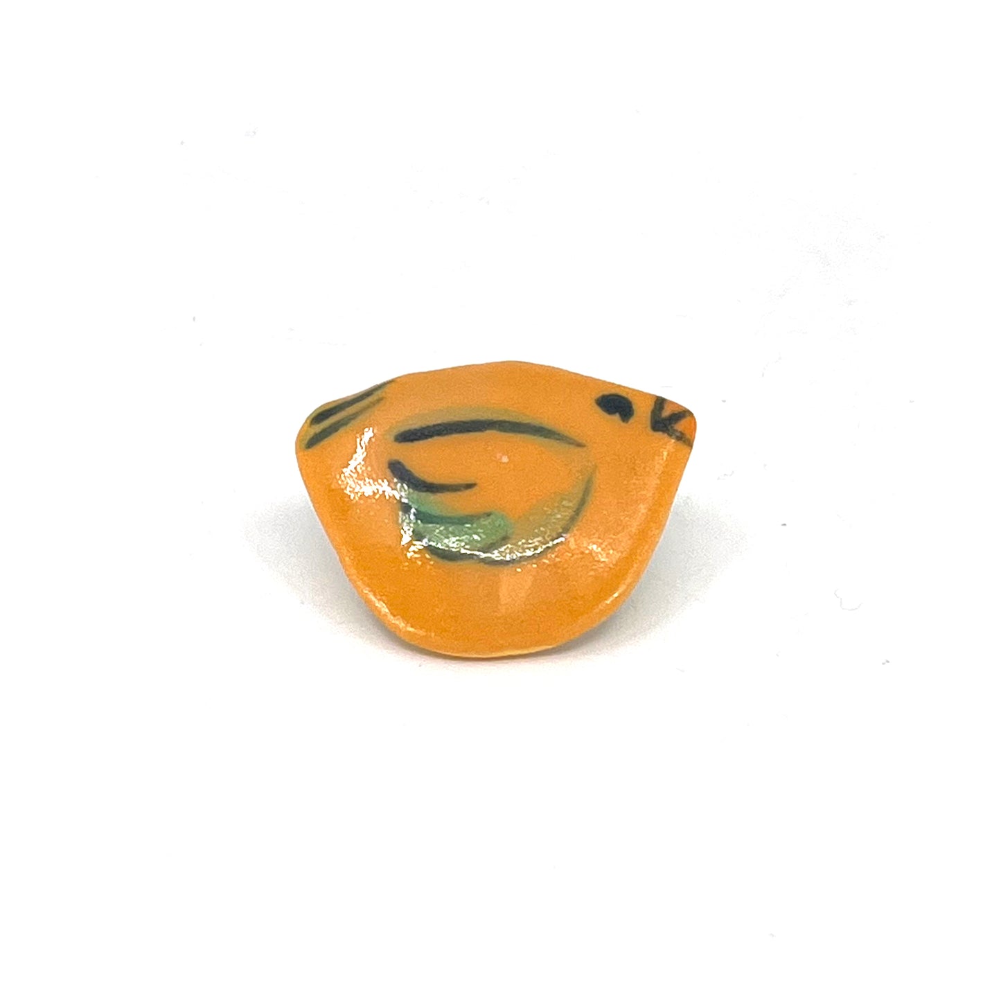 Ceramic Bird Pin - Yellow