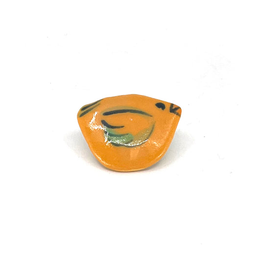 Ceramic Bird Pin - Yellow