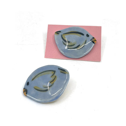 Ceramic Bird Pin - Blue