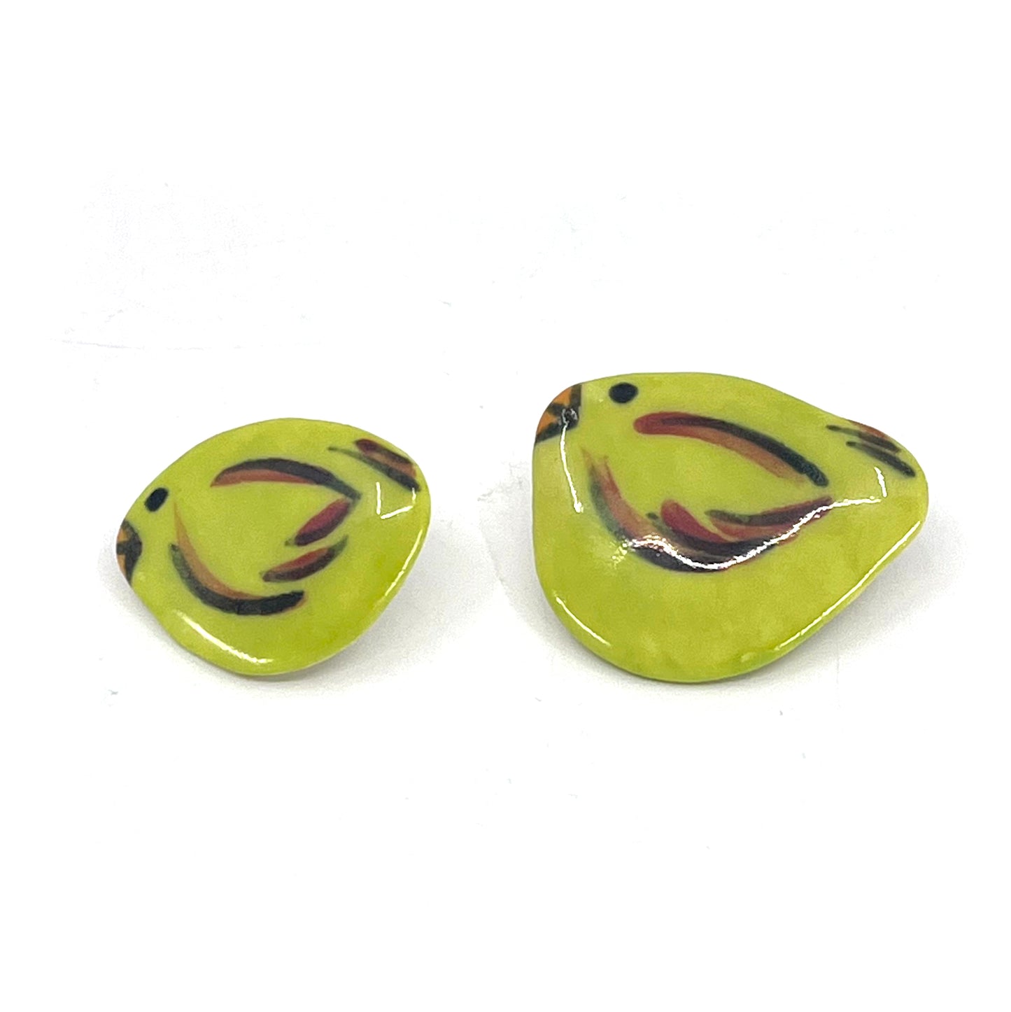 Ceramic Bird Pin - Green