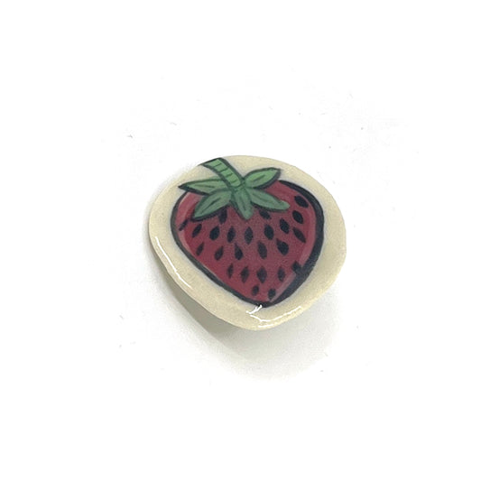 Ceramic Strawberry Pin