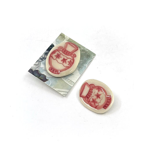 Ceramic Vase Pin - Red