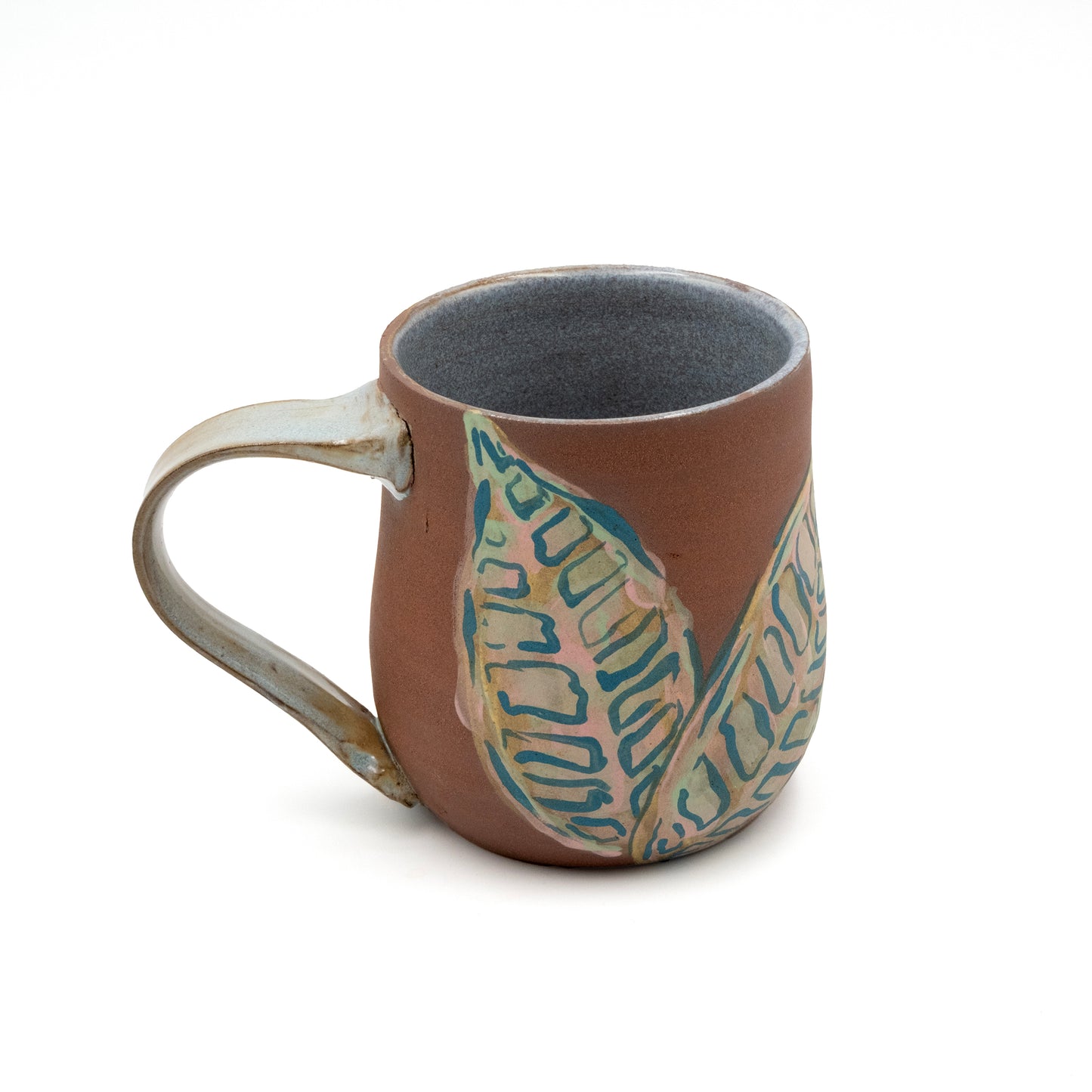 Ceramic Mug - Tropical Leaf Raw Clay 2