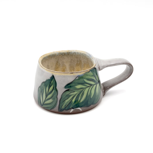 Ceramic Mug -  Green Tropical Leaf 2
