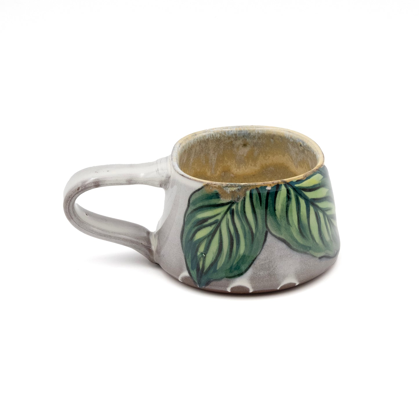 Ceramic Mug -  Green Tropical Leaf 2