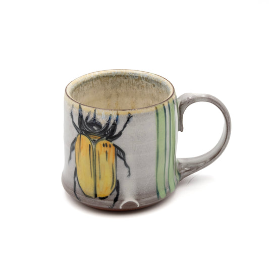 Ceramic Mug - Rhino Beetle Green Stripes
