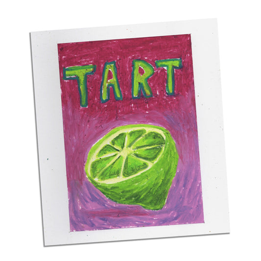 Original Oil Pastel Illustration - Tart Lime