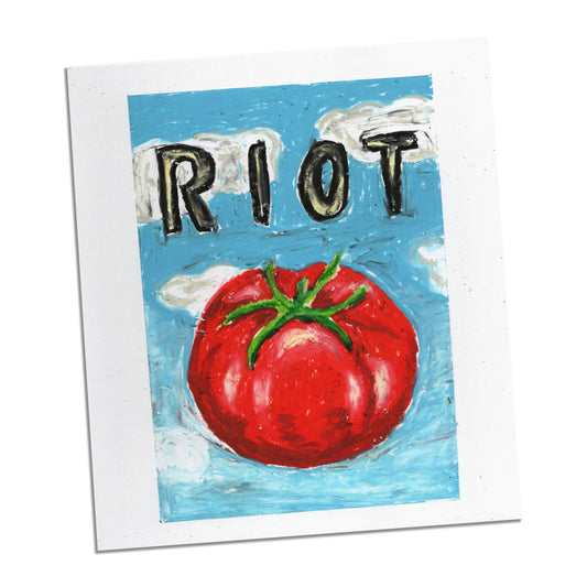Original Oil Pastel Illustration - Riot Tomato