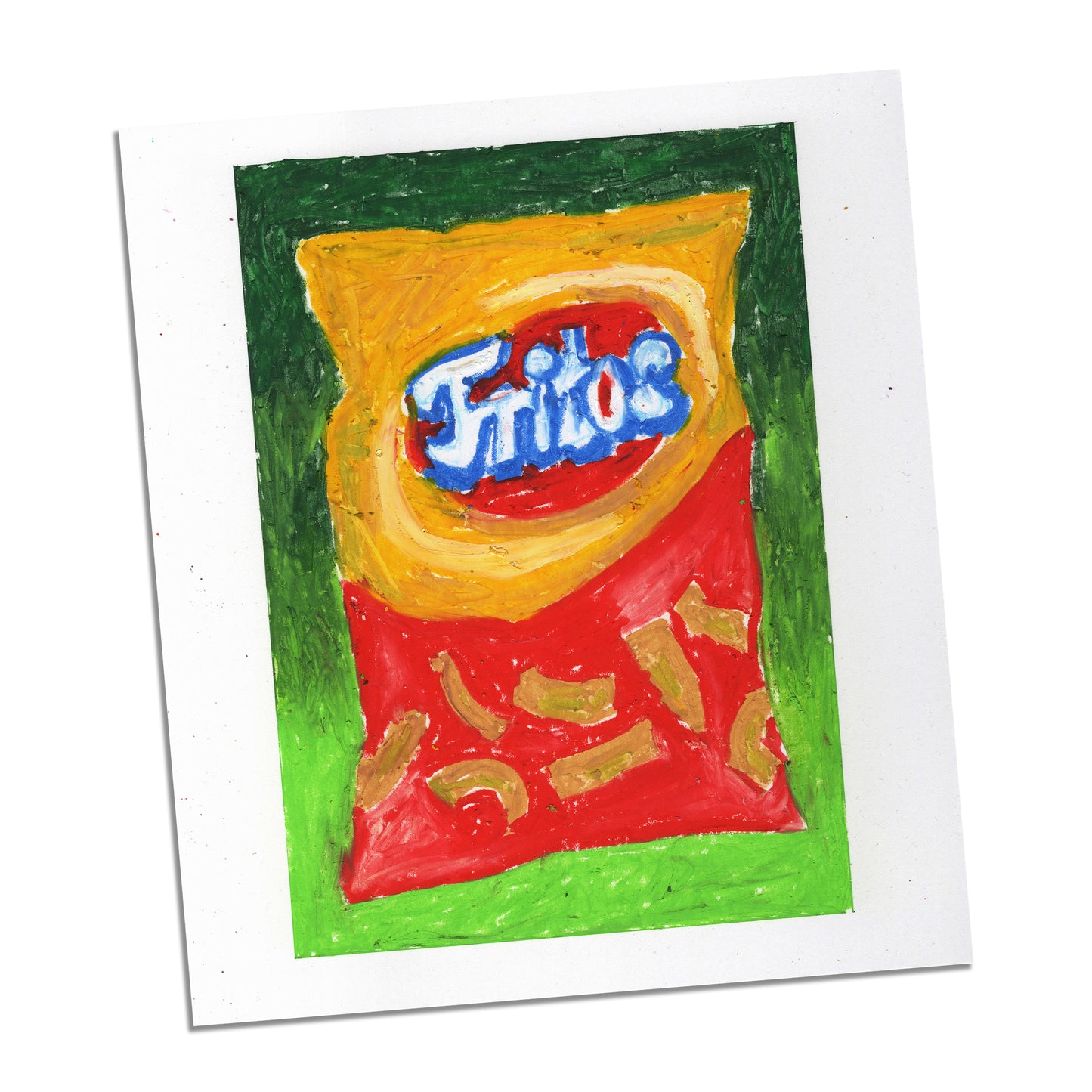 Original Oil Pastel Illustration - Fritos