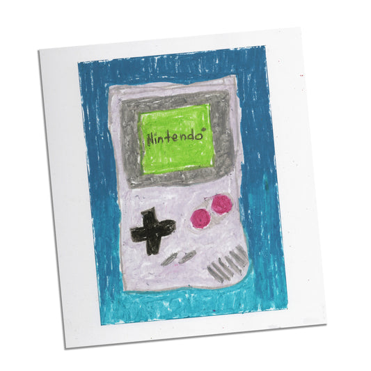 Original Oil Pastel Illustration - Gameboy