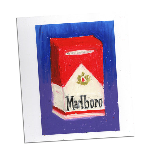 Original Oil Pastel Illustration - Marlboro Box